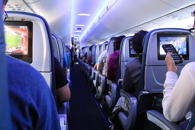 Airline flights and runway scene