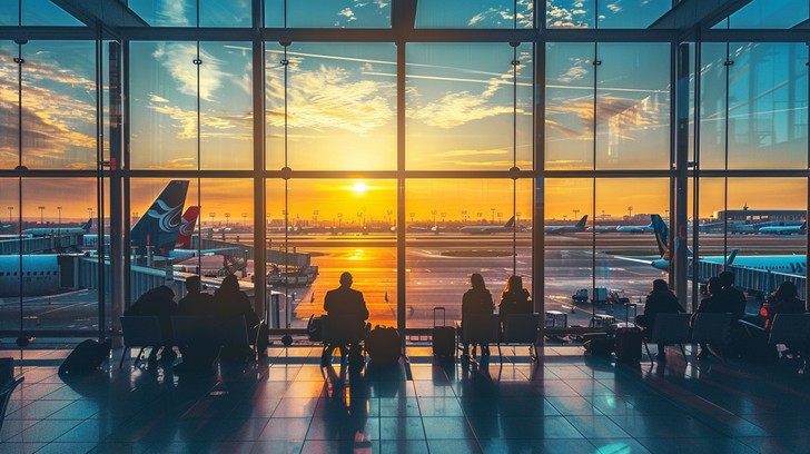 Airport lounge scene for modern travel